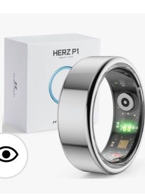 NIB Hertz P1 Smart Ring,Silver Tone-Stainless,Women/Men,Size 10,Heath Metrics